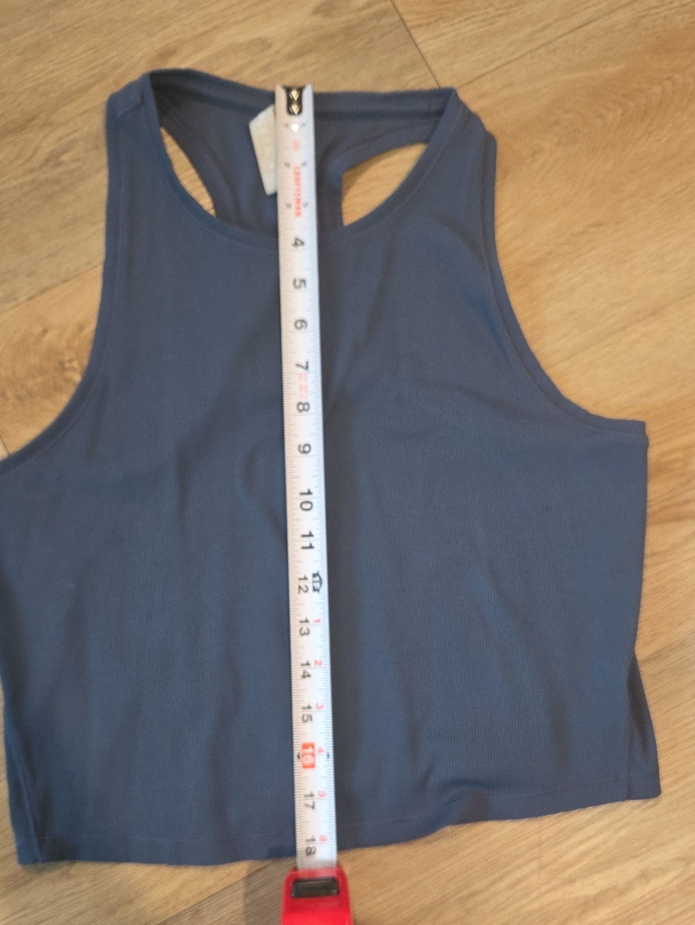 Athleta Navy Ribbed Racerback Crop Top - Picture 5 of 5